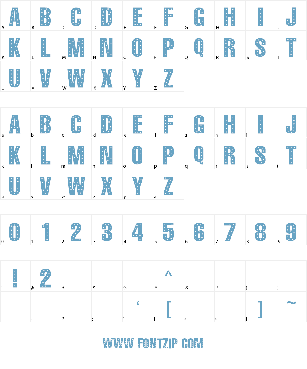 101! StaR StuDDeD Font Character